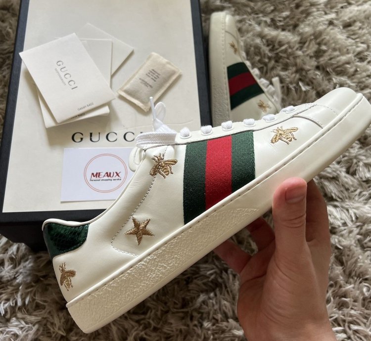 Gucci stars and bees logo ace aces sneakers low top new box