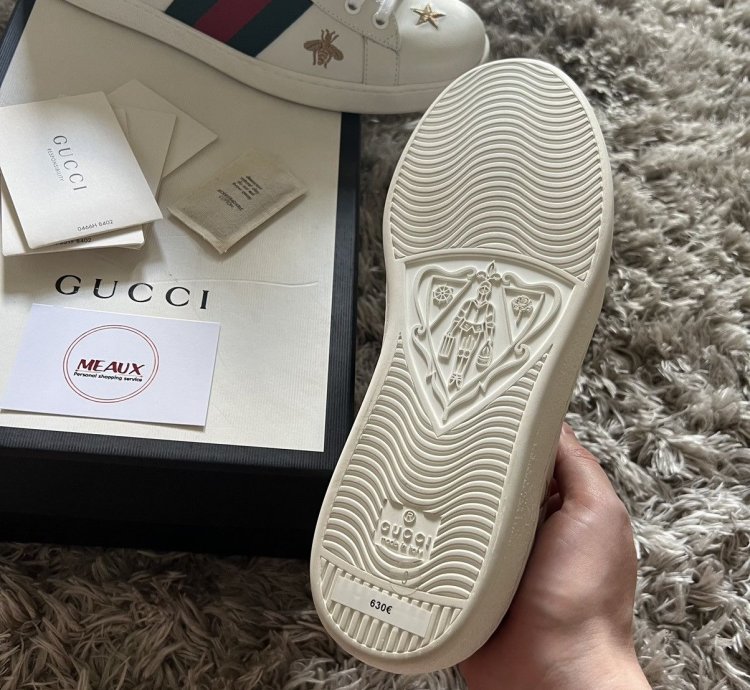 Gucci stars and bees logo ace aces sneakers low top new box