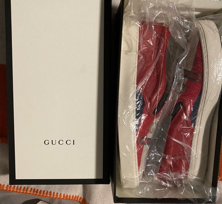 Gucci Sylvie Slip-On Red Sneakers