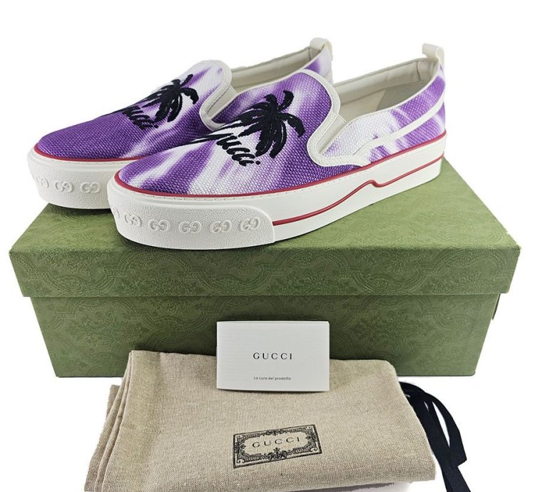 Gucci Tennis 1977 Purple Canvas Sneakers US 10 5 IT 44