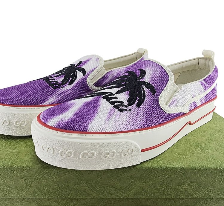 Gucci Tennis 1977 Purple Canvas Sneakers US 10 5 IT 44