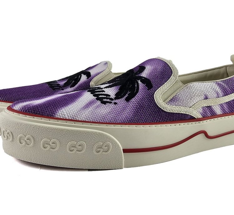Gucci Tennis 1977 Purple Canvas Sneakers US 10 5 IT 44