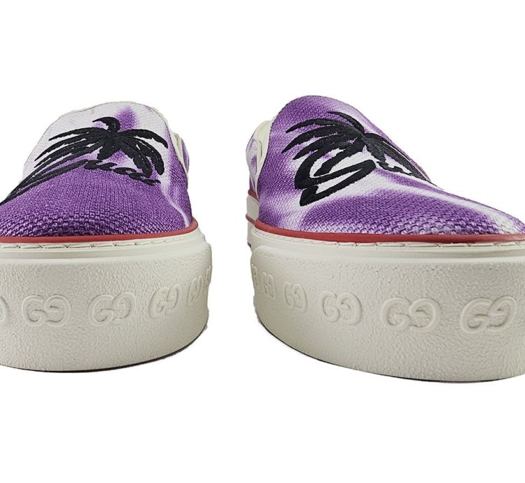 Gucci Tennis 1977 Purple Canvas Sneakers US 10 5 IT 44