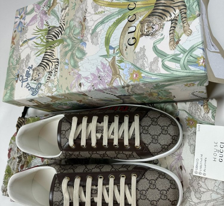 Gucci Tiger Ace Guccissima Pattern Sneakers
