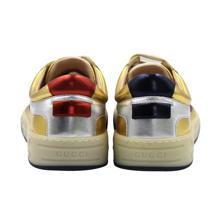 Gucci Web Leather Screener Sneakers