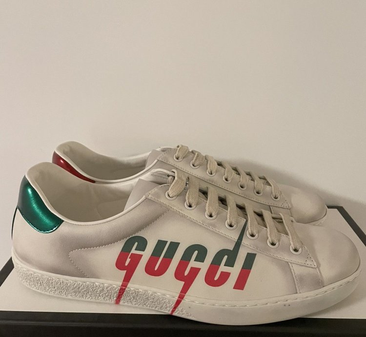 Gucci White Ace Blade Sneaker 11US