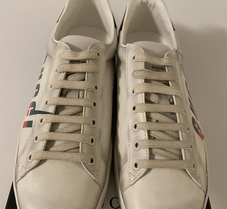 Gucci White Ace Blade Sneaker 11US