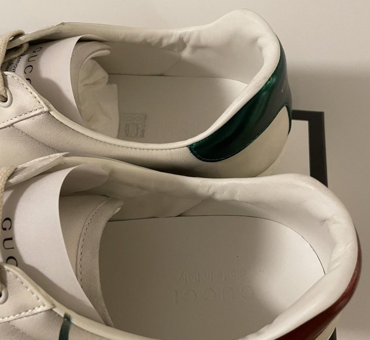 Gucci White Ace Blade Sneaker 11US