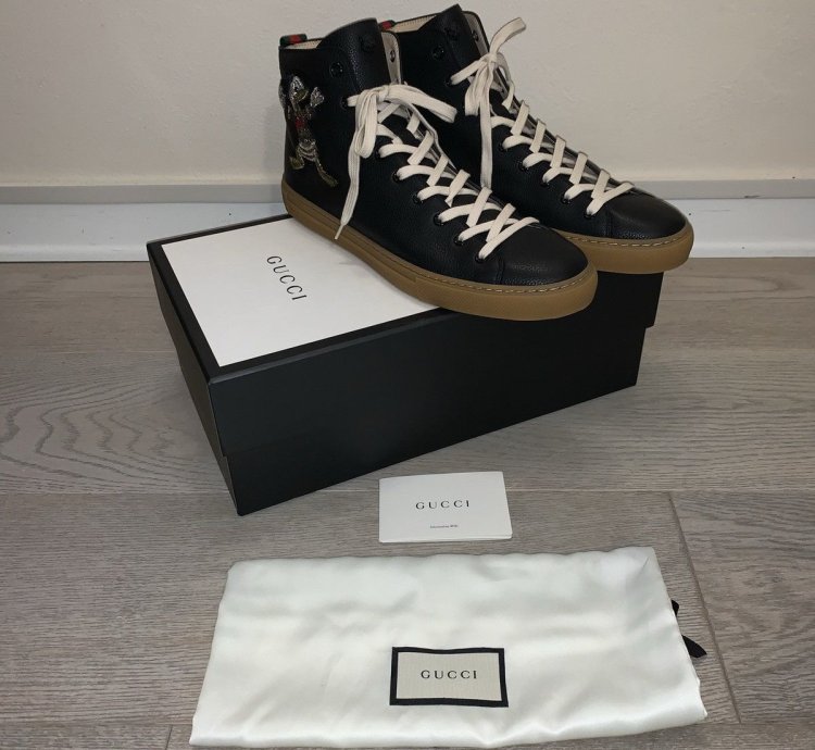 Leather High Donald Duck sneakers by Gucci