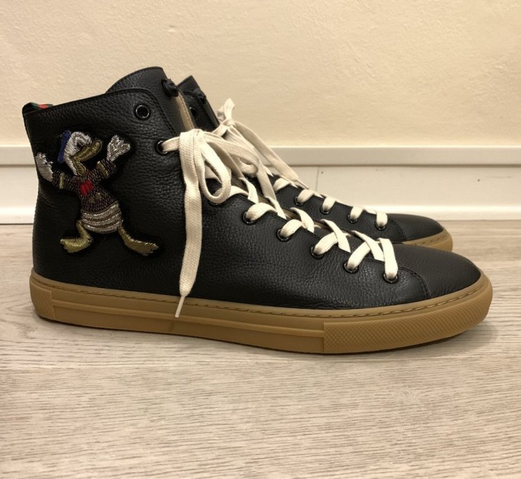 Leather High Donald Duck sneakers by Gucci