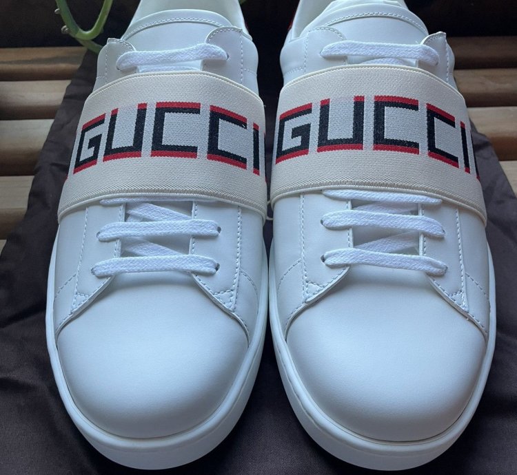 Men Ace sneaker with elastic logo strap