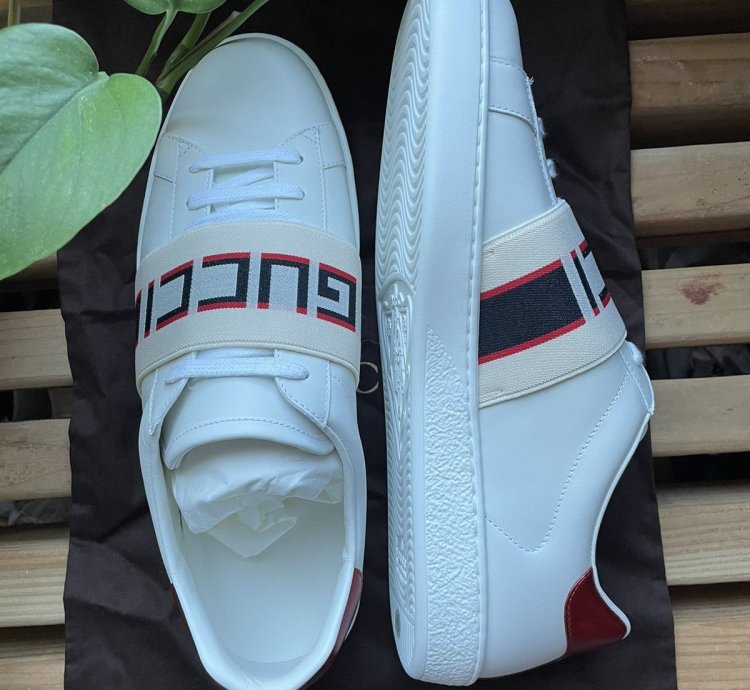 Men Ace sneaker with elastic logo strap