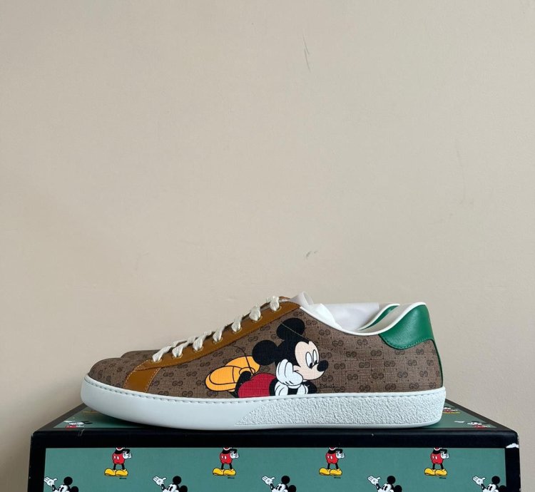 Mickey Mouse Low Top Sneakers in Brown Multicolor