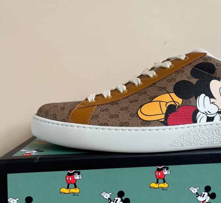 Mickey Mouse Low Top Sneakers in Brown Multicolor