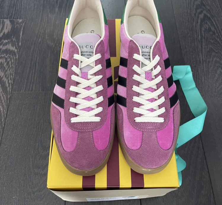 NEW - Gucci Adidas Gazelle Suede Pink