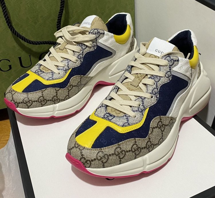 New Gucci Rhyton Leather Sneakers