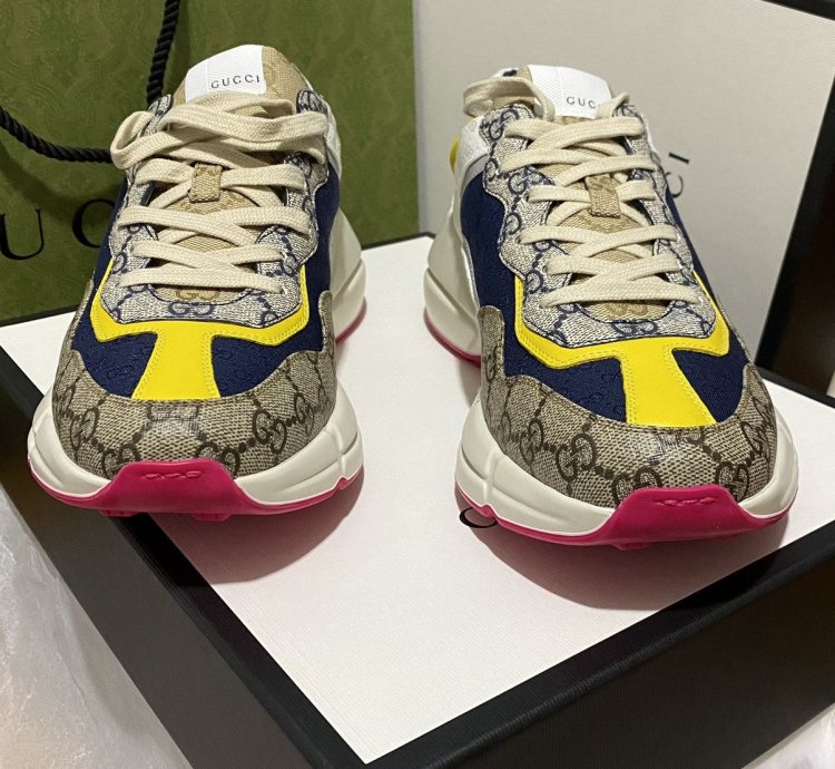New Gucci Rhyton Leather Sneakers