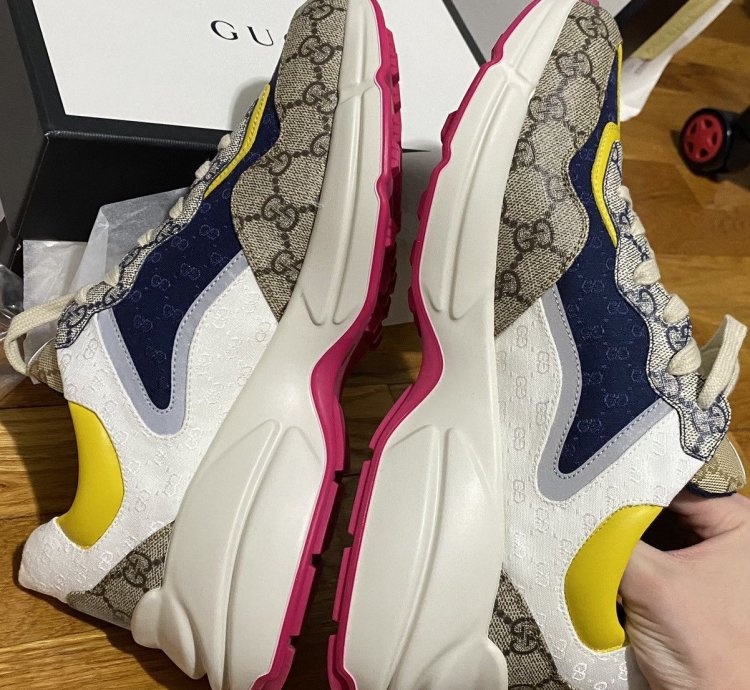 New Gucci Rhyton Leather Sneakers