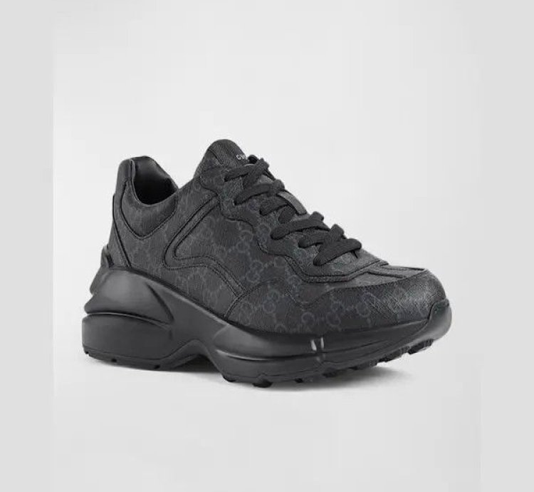 o1s1wg110325 Men GG Rhyton Sneakers in Black