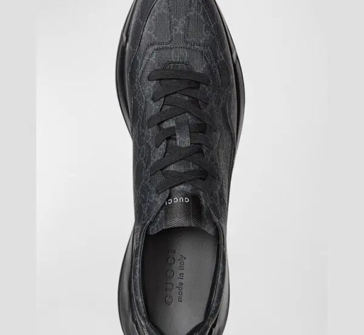 o1s1wg110325 Men GG Rhyton Sneakers in Black