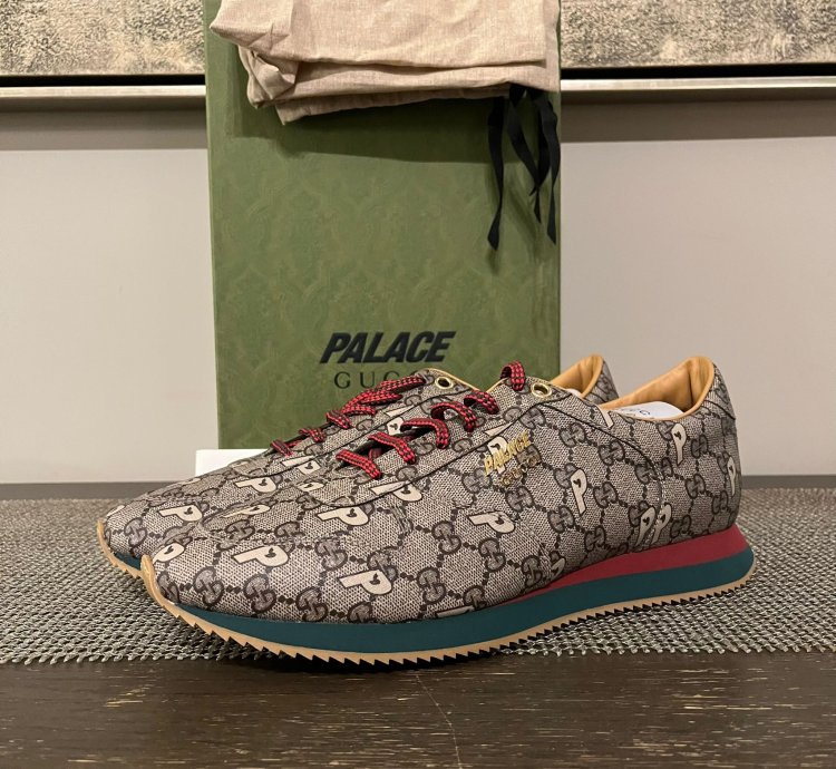 Palace Gucci Monogram Sneakers in Brown Multicolor