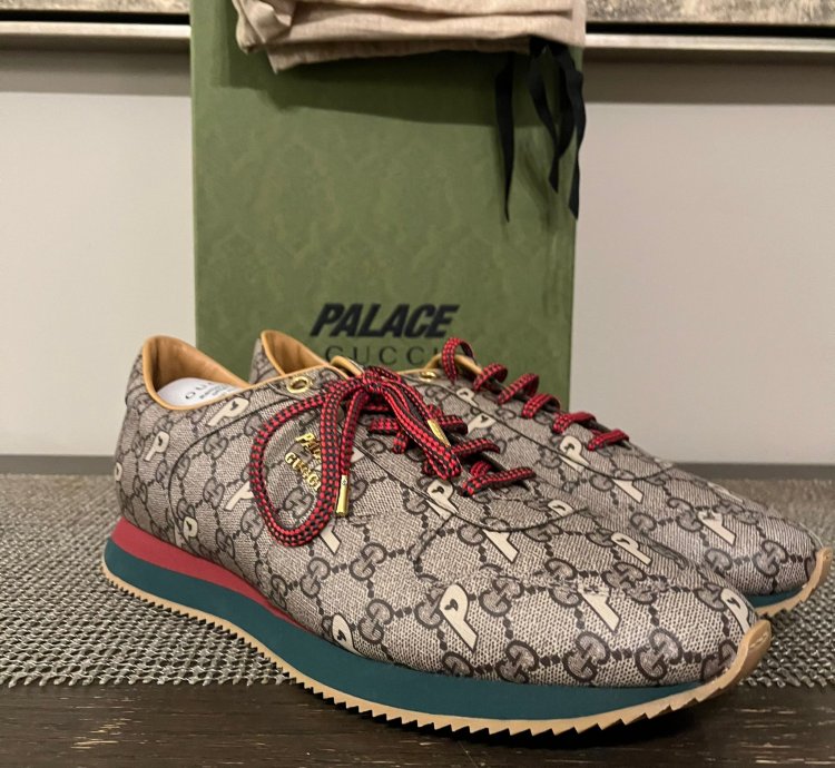 Palace Gucci Monogram Sneakers in Brown Multicolor