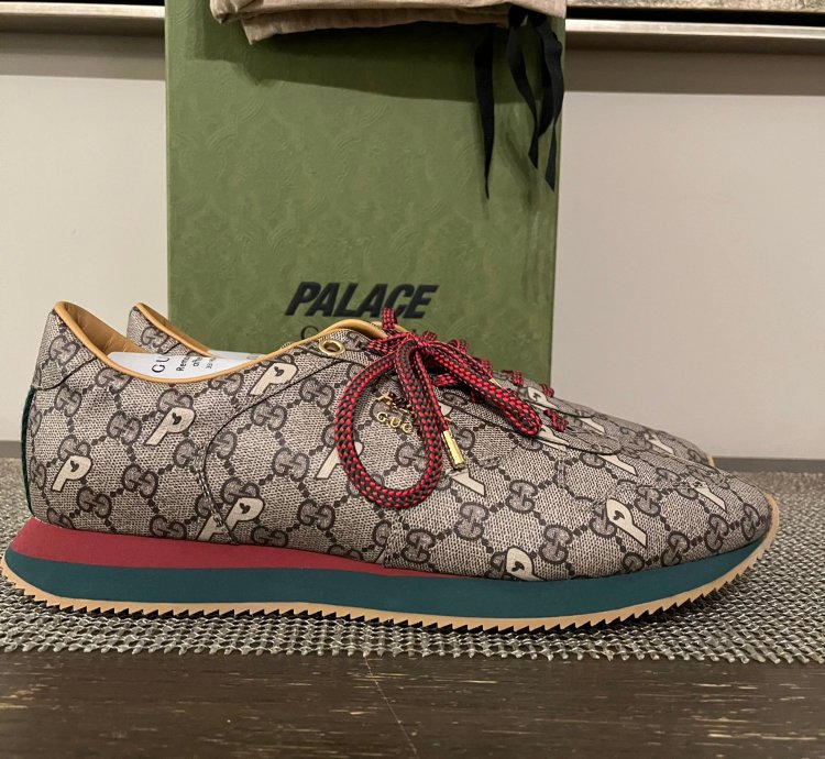 Palace Gucci Monogram Sneakers in Brown Multicolor