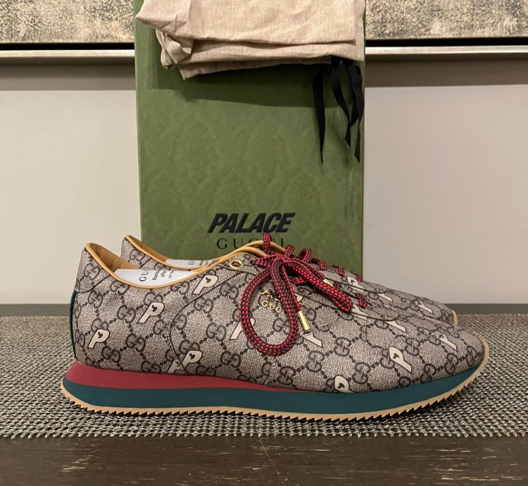 Palace Gucci Monogram Sneakers in Brown Multicolor