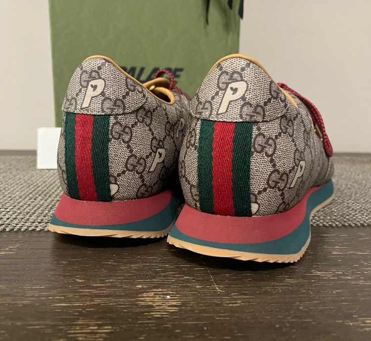 Palace Gucci Monogram Sneakers in Brown Multicolor