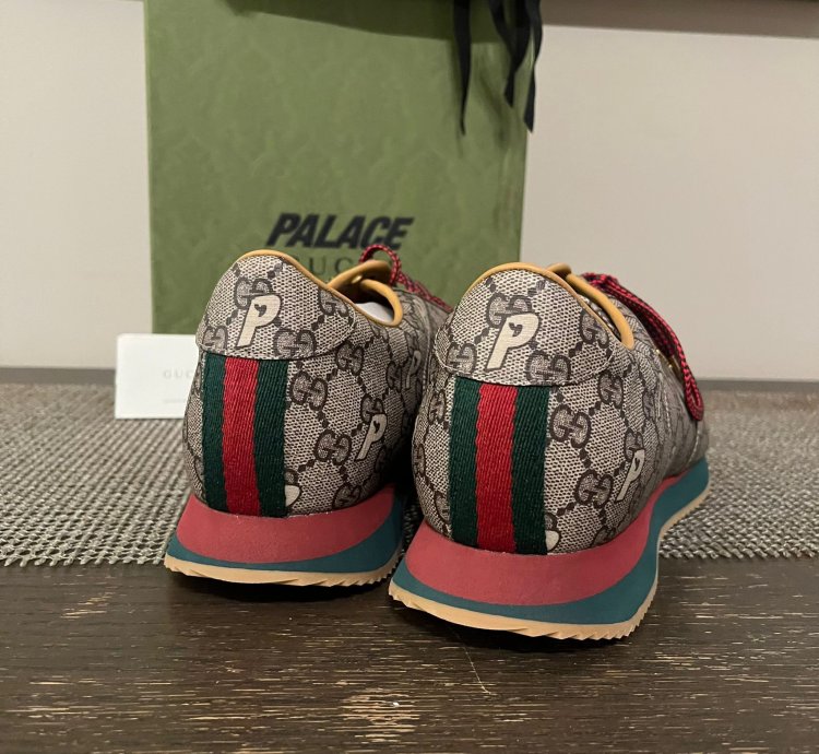 Palace Gucci Monogram Sneakers in Brown Multicolor
