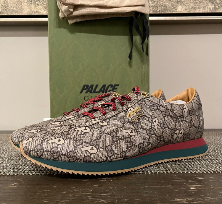 Palace Gucci Monogram Sneakers in Brown Multicolor
