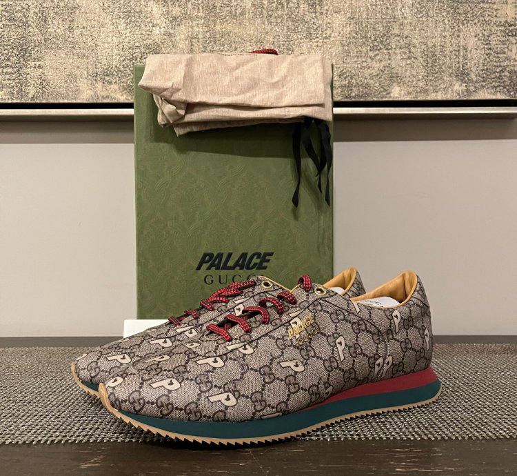Palace Gucci Monogram Sneakers in Brown Multicolor