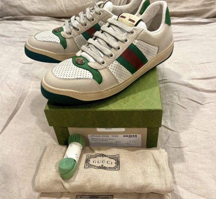 Rare Gucci Distressed Screener Sneaker Off White 41 5