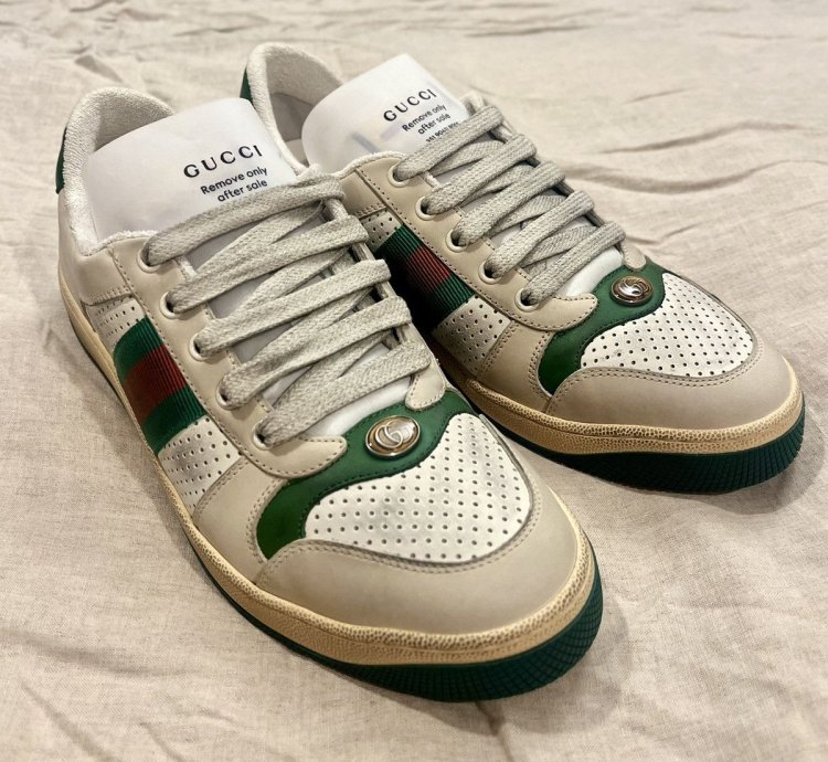 Rare Gucci Distressed Screener Sneaker Off White 41 5
