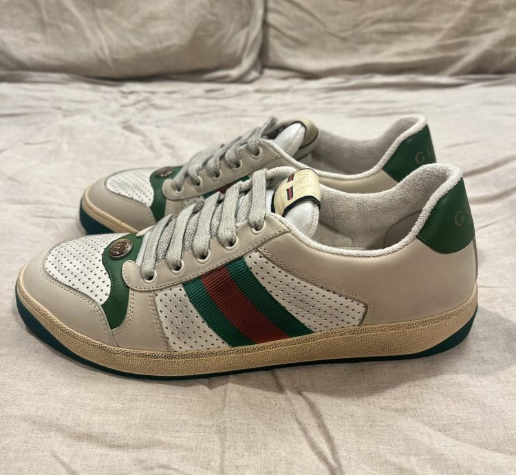 Rare Gucci Distressed Screener Sneaker Off White 41 5