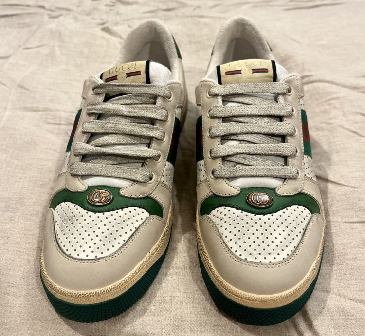 Rare Gucci Distressed Screener Sneaker Off White 41 5