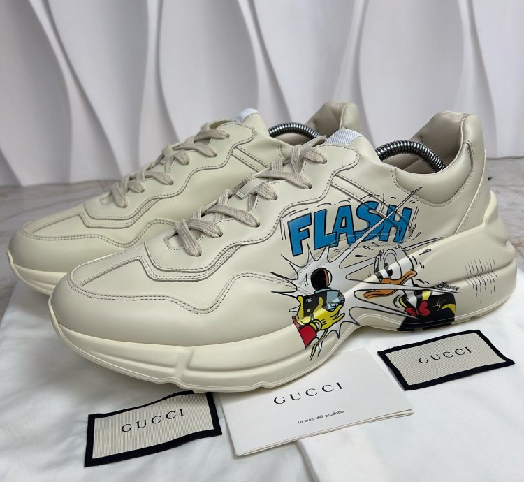 Rhyton Sneaker Printed Donald Duck Beige Leather