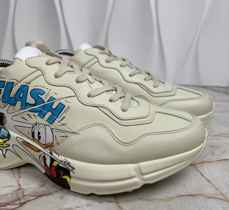 Rhyton Sneaker Printed Donald Duck Beige Leather