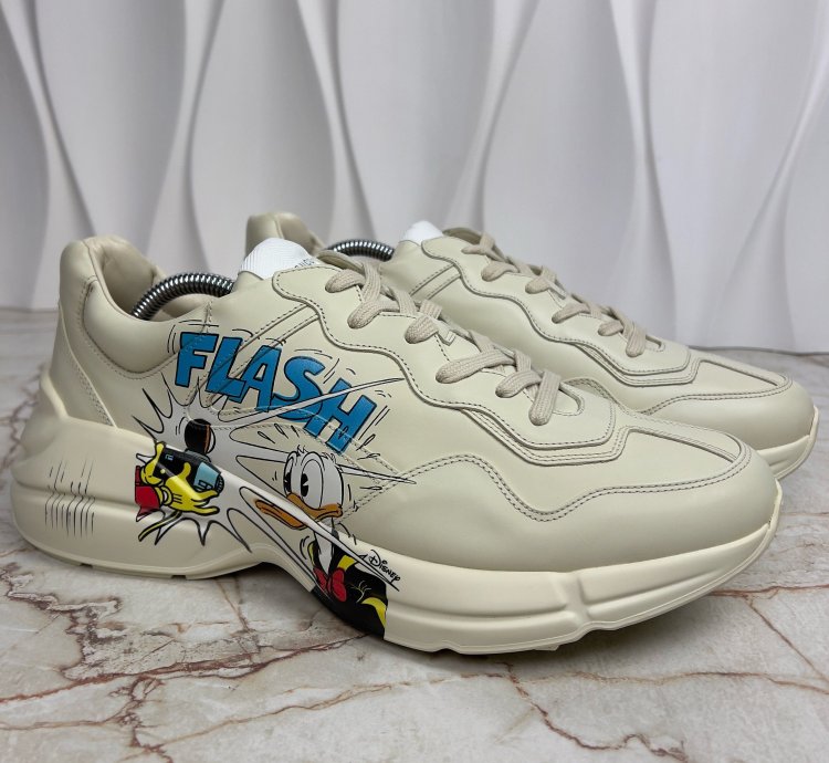 Rhyton Sneaker Printed Donald Duck Beige Leather