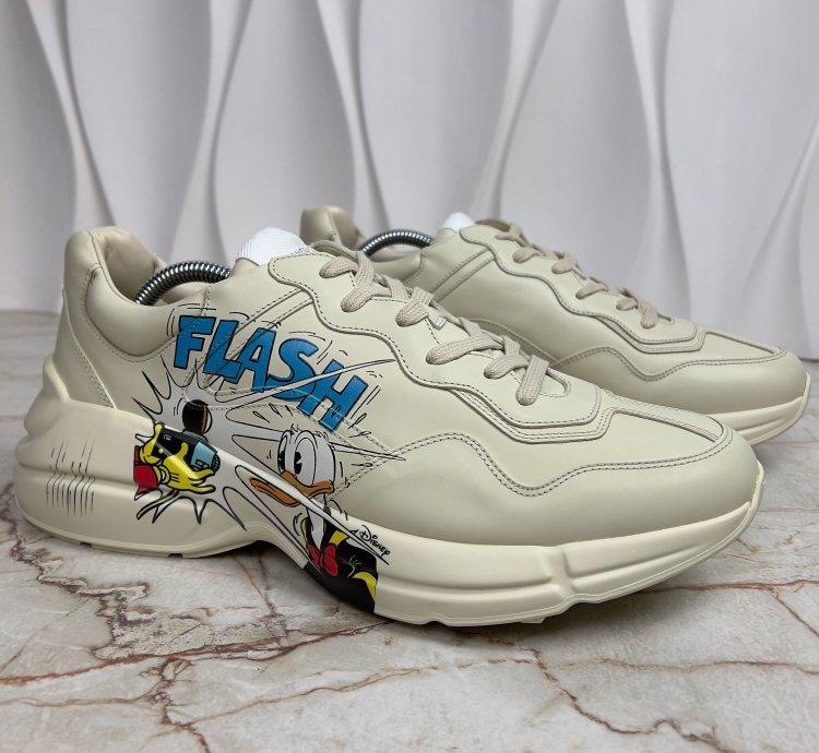 Rhyton Sneaker Printed Donald Duck Beige Leather