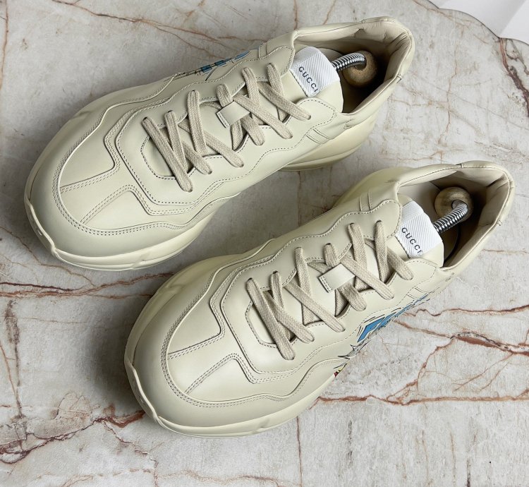 Rhyton Sneaker Printed Donald Duck Beige Leather