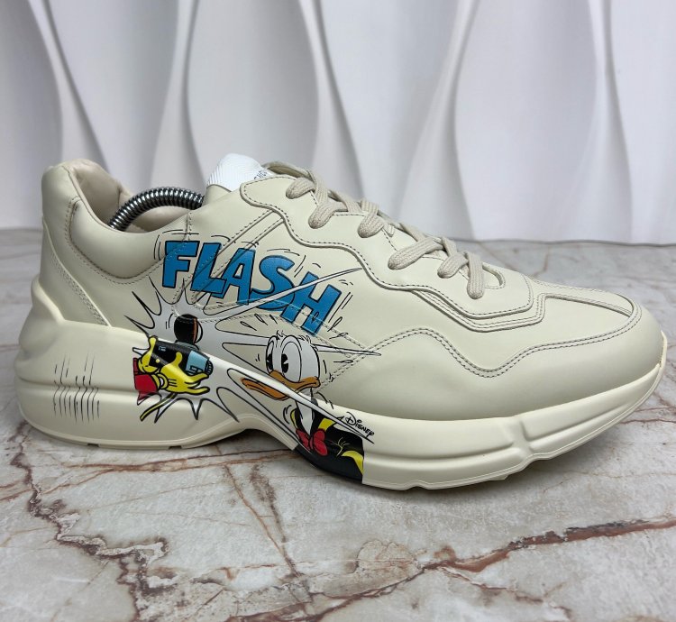 Rhyton Sneaker Printed Donald Duck Beige Leather