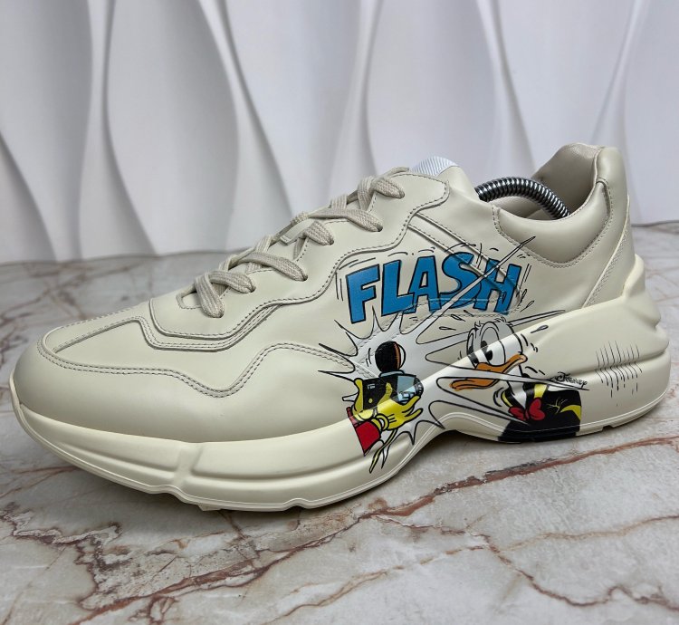 Rhyton Sneaker Printed Donald Duck Beige Leather