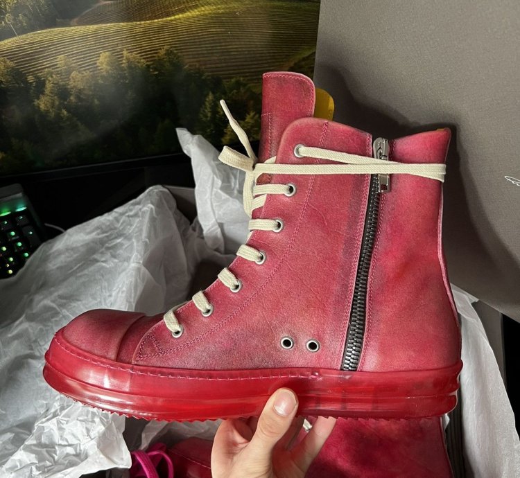 Rick Owens Ramones Hi Top Pinck