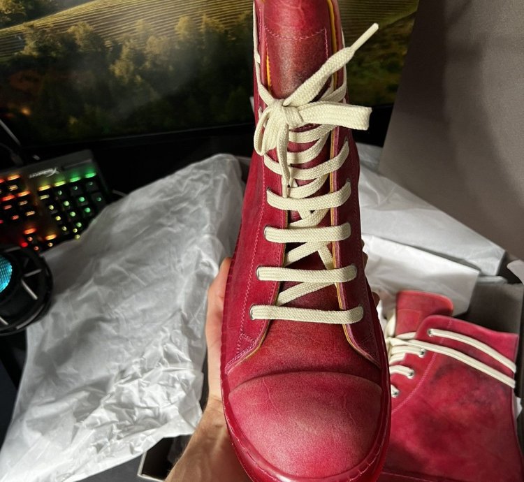 Rick Owens Ramones Hi Top Pinck