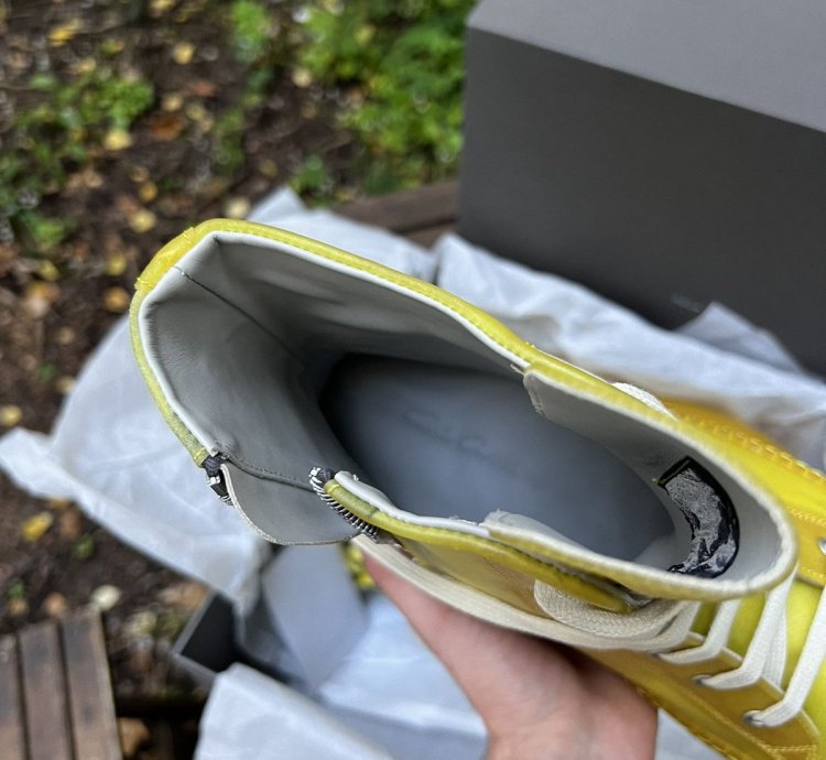 Rick Owens Ramones Hi Top Yellow RU01C4890