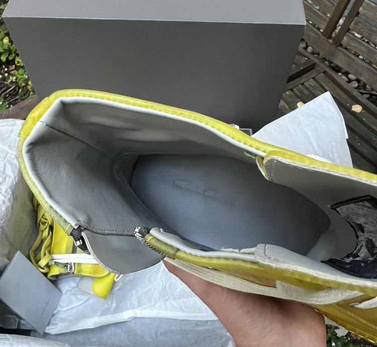 Rick Owens Ramones Hi Top Yellow RU01C4890