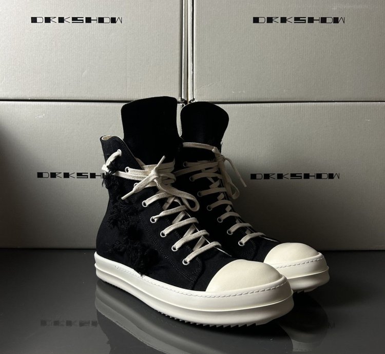 Rick Owens Ramones High Black Slashed