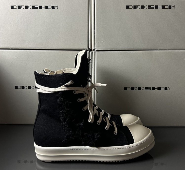 Rick Owens Ramones High Black Slashed