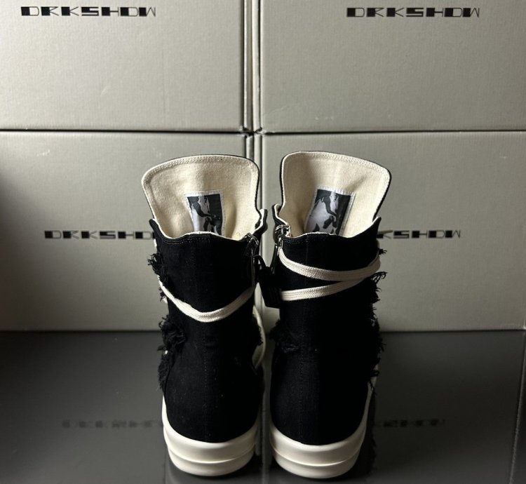 Rick Owens Ramones High Black Slashed